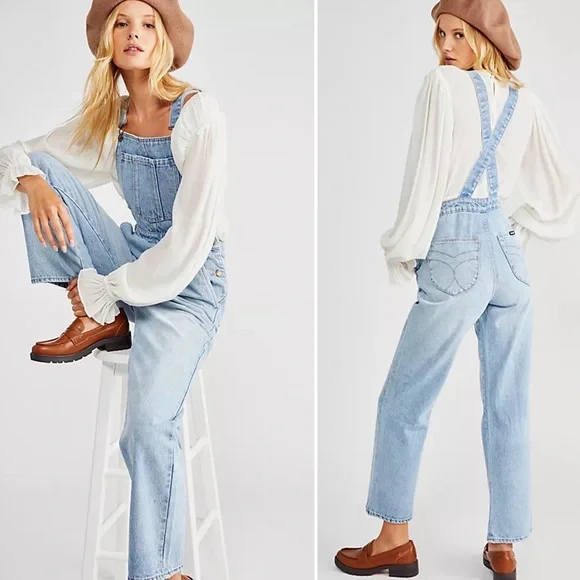 Rollas Light Blue Denim Overalls - Picture 3 of 15